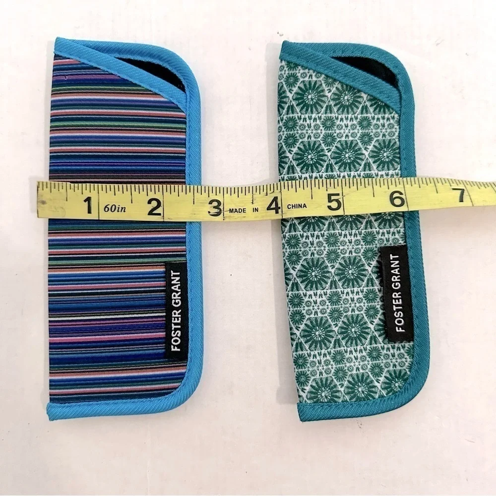 Foster Grant Eyeglass Cases - Striped and Patterned 2 sizes NWOT